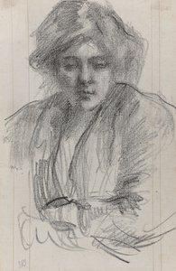 芸術家の妻ジュリー、1920年頃（紙にクレヨンとインク） 作： Albert de Belleroche